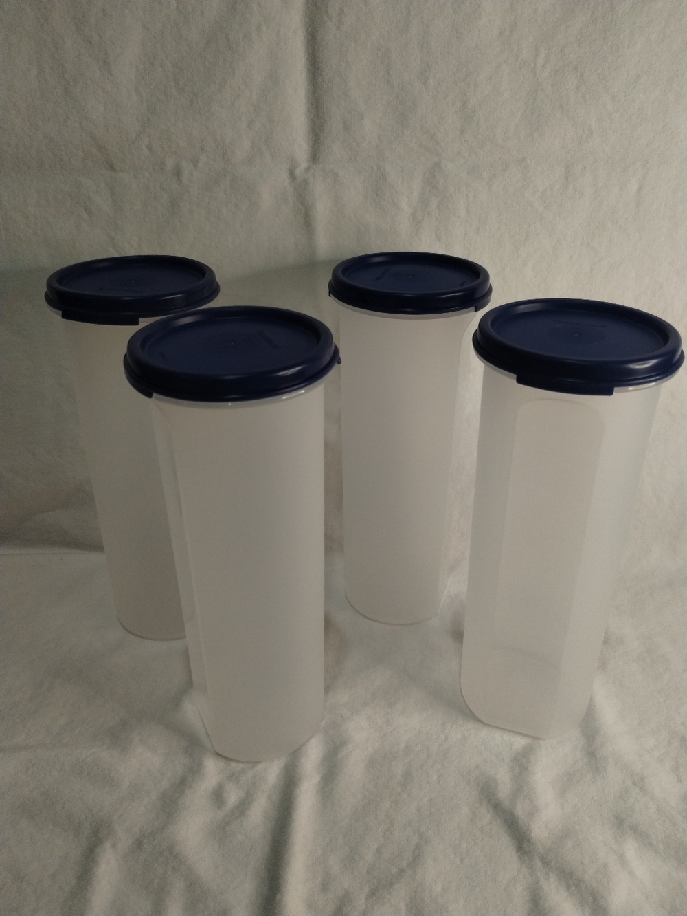 Tupperware Modular Mates Round Spaghetti Dispensers - Set Of 4 NEW RETIRED STOCK